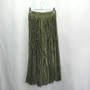 ◇ ◎●未使用● Θ Ehre style エーレスタイル ロング プリーツ スカート サイズF グリーン系 レディース E 【中古】(4)