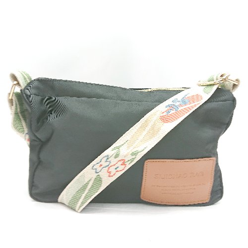 ◇ Θ SIJICHAO 花柄ショルダーベルト ブランドタグ付き ショルダーバッグ ブラック マルチカラー レディース E 【中古】