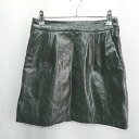 ◇ Θ MOUSSY フェイクレザー ミニ丈 台形 スカート サイズ2 ブラック レディース E 【中古】