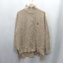 ◇ ⊇ U.S. POLO ASSN. ユーエスポロアッスン ハイネック 長袖 ニット サイズF ベージュ レディース E 【中古】