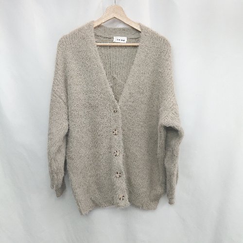 ◇ ⊇ Alma Design シャギー 長袖 ニットカーディガン サイズM グレー レディース E 【中古】 ◇ ⊇ Alma Design シャギー 長袖 ニットカーディガン サイズM グレー レディース E 【中古】
