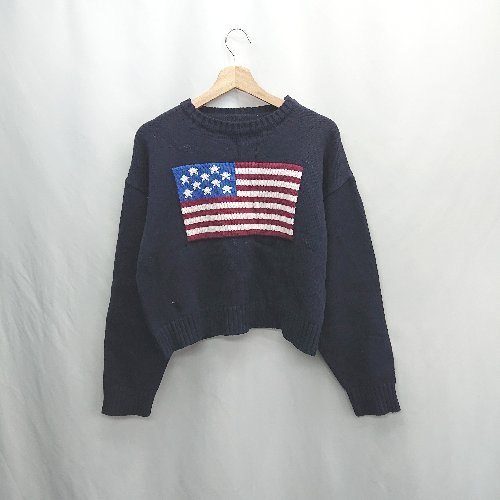 ◇ ⊇ ALLISON BROWN アリソンブラウン 長袖 ニット サイズF ネイビー レディース E 【中古】のサムネイル