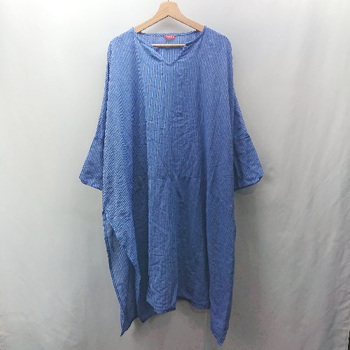 ◇ ⊂ Amina アミナ ビックシルエット 七分丈 チュニック サイズ表記なし ブルー系 レディース E 【中古】