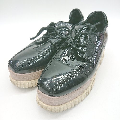◇ Θ FRENCH PAVE フレンチパヴェ 厚底 オックスフォード シューズ サイズ22.5 ブラック レディース E 【中古】