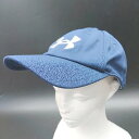 ◇ Θ UNDER ARMOUR ブランドロゴ刺繡 サイズ調節可能 キャップ ネイビー ホワイト サイズ表記なし メンズ レディース E 【中古】(4)