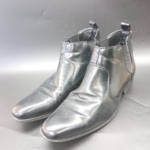 ■ ⊇ LASSU&FRISS ラスアンドフリス ビジネスシューズ ショートブーツ サイドゴアブーツ サイズ42 ブラック メンズ E 【中古】