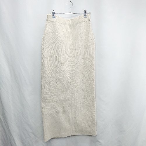 ◇ Θ mily bilet ミウィビレット フルジップライン ロング丈 タイト スカート サイズXL ベージュ レディース E 【中古】