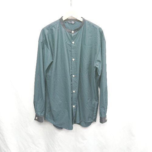 ◇ ⊇ LAKOLE ラコレ バンドカラー 長袖 シャツ サイズL ネイビー メンズ E 【中古】
