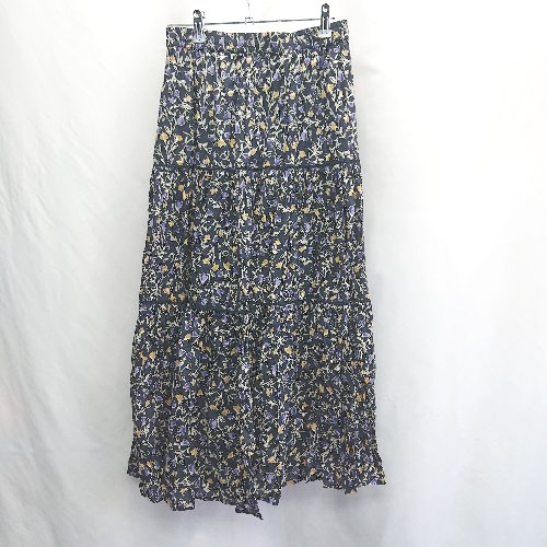 ◇ Θ AMERICAN HOLIC ウエストゴム 花柄 ロング丈 フレア スカート サイズF ネイビー マルチカラー レディース E 【中古】 ◇ Θ AMERICAN HOLIC ウエストゴム 花柄 ロング丈 フレア スカート サイズF ネイビー マルチカラー レディース E 【中古】