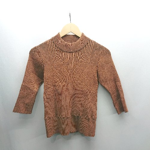 ◇ ⊇ BLACK BY MOUSSY ブラックバイマウジー 七分袖 ニット サイズF ブラウン レディース E 【中古】