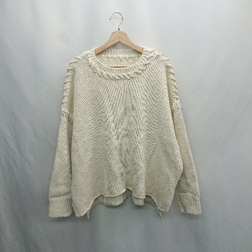 ◇ ⊇ moment+ モーメントプラス 長袖 ニット サイズM オフホワイト レディース E 【中古】