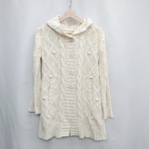 ◇ ⊇ ◎ ●未使用● Dip Drops ディップドロップス フード付き 長袖 カーディガン サイズ2 アイボリー レディース E 【中古】