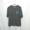 ◇ ⊂ GUESS ゲス ブランドロゴ刺繡 半袖 Tシャツ サイズL ブラック パープル系 メンズ レディース E 【中古】