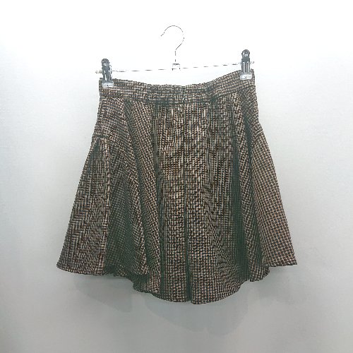 ◇ Θ snidel スナイデル チェック柄 ウエストゴム入り キュロットスカート サイズ0 ブラウン ベージュ レディース E 【中古】