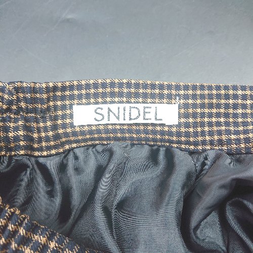 ◇ Θ snidel スナイデル チェック柄 ウエストゴム入り キュロットスカート サイズ0 ブラウン ベージュ レディース E 【中古】