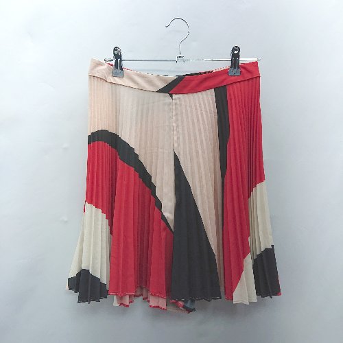 ◇ ⊂ alice + olivia アリス・アンド・オリビア 総柄 ミニ丈 プリーツ スカート サイズF ベージュ系 レディース E 【中古】(4)