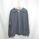 ◇ ⊆ EMMA CLOTHES エマ クローズ ハーフジップ 長袖 プルオーバー サイズL ブラック メンズ E 【中古】