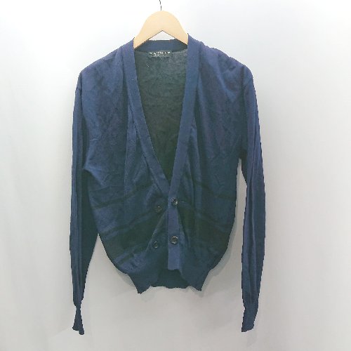 ◇ Θ TOMORROWLAND tricot トゥモローランド 薄手 長袖 カーディガン サイズM ネイビー ブラック メンズ E 【中古】