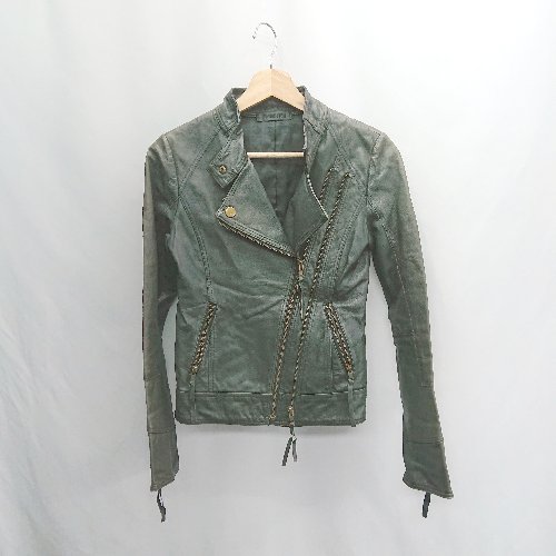 ◇ ⊇ SWORD FISH ソードフィッシュ 豚革 ピッグスキン 長袖 ジャケット サイズS ブラック レディース E 【中古】