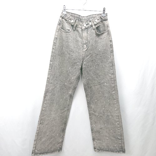 ◇ Θ THE Yon ザヨン ラインストーン デニム サイズM グレー系 レディース E 【中古】