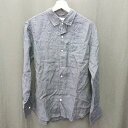 ◇ Θ GLOBAL WORK グローバルワークワーク リネン 長袖 ブラウス サイズXL ネイビー レディース E 【中古】(4)