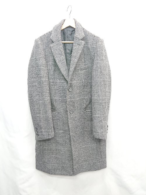 ■ ⊇ a.v.v HOMME 千鳥柄 長袖 コート サイズL グレー ブラック系 レディース E 【中古】