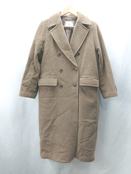 ■ ⊇ N. ウール系 長袖 チェスターコート サイズS ブラウン系 レディース E 【中古】