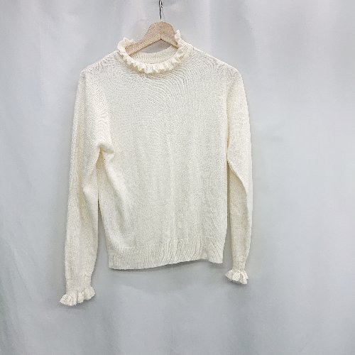 ◇ ⊇ ehka sopo エヘカソポ フリル ハイネック 長袖 ニット サイズF オフホワイト レディース E 【中古】 ◇ ⊇ ehka sopo エヘカソポ フリル ハイネック 長袖 ニット サイズF オフホワイト レディース E 【中古】