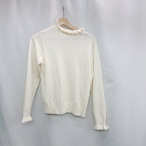 ◇ ⊇ ehka sopo エヘカソポ フリル ハイネック 長袖 ニット サイズF オフホワイト レディース E 【中古】