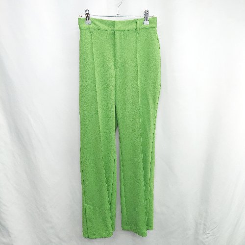 ◇ Θ ANDJ アンドジェイ ウエストゴム 裾スリット フレアパンツ サイズF グリーン レディース E 【中古】