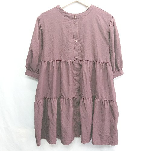 ◇ ⊂ w closet ダブルクローゼット 半袖 チュニック サイズF ボルドー レディース E 【中古】 ◇ ⊂ w closet ダブルクローゼット 半袖 チュニック サイズF ボルドー レディース E 【中古】
