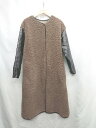 ◇ ⊇ solace 異素材ドッキング 長袖 ロングコート サイズF ブラウン レディース E 【中古】