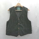 ◇ ⊇ BAY LEAF ベイリーフ コーデュロイ ベスト サイズL ブラック メンズ E 【中古】