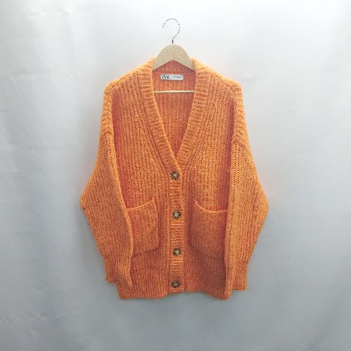 ◇ ⊇ ZARA ザラ 長袖 カーディガン サイズM オレンジ系 レディース E 【中古】