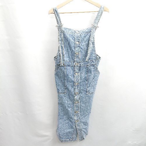 ◇ Θ SOMETHING サムシング サロペット風 ひざ丈 ワンピース サイズM ブルー系 レディース E 【中古】 ◇ Θ SOMETHING サムシング サロペット風 ひざ丈 ワンピース サイズM ブルー系 レディース E 【中古】