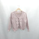◇ ⊇ DOULA DOULA 長袖 ニットカーディガン サイズ表記なし ピンク レディース E 【中古】(4)