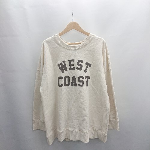 ◇ ⊇ ocean pacific ロゴプリント 長袖 トレーナー サイズL オフホワイト ブラウン メンズ レディース E..