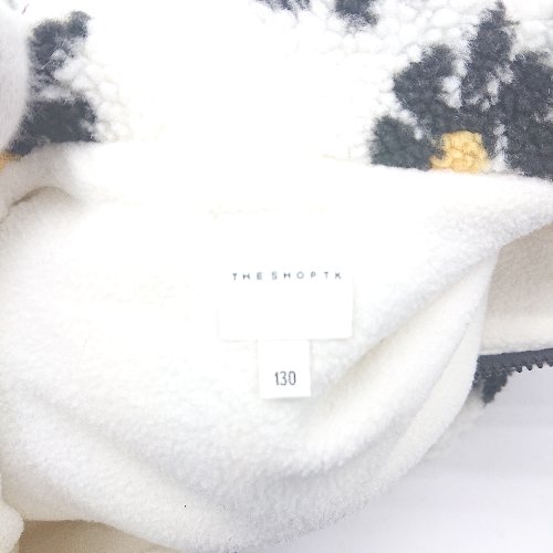 ◇ ⊇ THE SHOP TK ザ ショップ ティーケー ボア 花柄 キッズ 長袖 ブルゾン サイズ130 ホワイト ブラック イエロー 女の子 E 【中古】