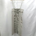 ◇ ⊂◎ GLACIER グラシア キャミソール 千鳥柄 ひざ下 ワンピース サイズLL ブラウン系 レディース E 【中古】