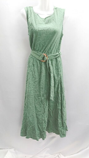 ◇ ⊂ natural couture ナチュラルクチュール ウエストベルト ノースリーブ ロング ワンピース サイズF グリーン レディース E 【中古】 ◇ ⊂ natural couture ナチュラルクチュール ウエストベルト ノースリーブ ロング ワンピース サイズF グリーン レディース E 【中古】