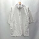 ◇ ⊂ MONO-MART モノマート ハーフジップ 半袖 プルオーバー サイズL アイボリー メンズ E 【中古】