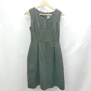 ◇ ⊇ DRESS LAB ドレスラボ ツイード ノースリーブ 膝丈 ワンピース サイズS ブラック レディース E 【中古】