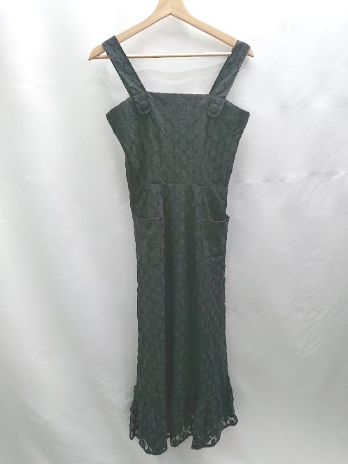 ◇ ⊂ LEBECCA boutique レベッカブティック サロペット風 ロング ワンピース サイズF ブラック レディース E 【中古】
