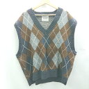◇ ⊇ WONDER WONDER ワンダーワンダー アーガイル柄 ベスト サイズM ネイビー レディース E 【中古】