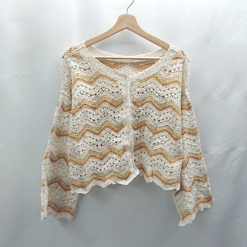 ◇ ⊂ RETRO GIRL レトロガール クロップド丈 長袖 ボレロ サイズF オレンジ系 アイボリー レディース E 【中古】 ◇ ⊂ RETRO GIRL レトロガール クロップド丈 長袖 ボレロ サイズF オレンジ系 アイボリー レディース E 【中古】