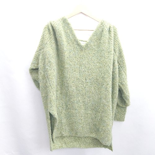 ◇ ⊇ Kastane カスタネ サイドスリット入り 長袖 ニット サイズF グリーン レディース E 【中古】