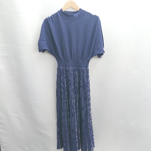 ◇ ⊂ NATURAL BEAUTY BASIC ニット 半袖 ロング丈 ワンピース サイズFR ブルー レディース E 【中古】 ◇ ⊂ NATURAL BEAUTY BASIC ニット 半袖 ロング丈 ワンピース サイズFR ブルー レディース E 【中古】