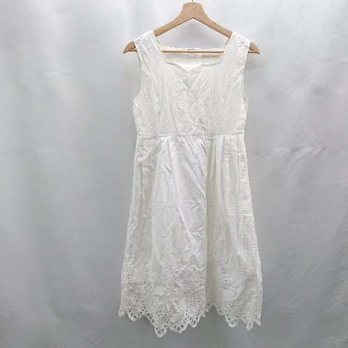 ◇ Θ REGINA RISURRE レジーナリスレ 刺繍 カットワーク ノースリーブ ひざ丈 ワンピース サイズ40 ホワイト レディース E 【中古】 ◇ Θ REGINA RISURRE レジーナリスレ 刺繍 カットワーク ノースリーブ ひざ丈 ワンピース サイズ40 ホワイト レディース E 【中古】