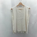 ◇ ⊂Φ GALLARDAGALANTE アイスコットン ノースリーブ ニット セーター サイズF ホワイト系 レディース E 【中古】(4)