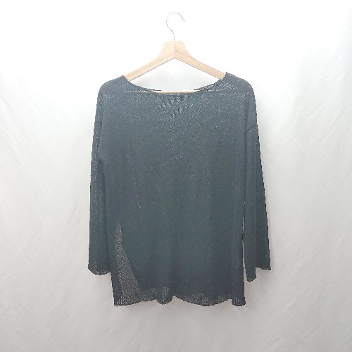 ◇ ⊂ UNE MANSION オーバーサイズ 七分袖 シースルーサマーニット サイズF ブラック レディース E 【中古】 ◇ ⊂ UNE MANSION オーバーサイズ 七分袖 シースルーサマーニット サイズF ブラック レディース E 【中古】